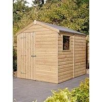 Rowlinson 8x6 Shiplap Apex Garden Shed With Window Storage Single Door Wooden
