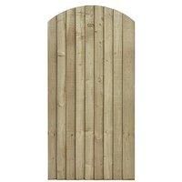 Rowlinson Featheredge Arch Top Wooden Gate - Brown, Brown