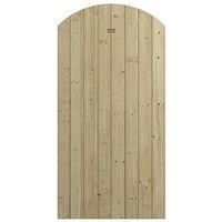 Rowlinson Tongue and Groove Arch Top Wooden Gate - Brown, Brown