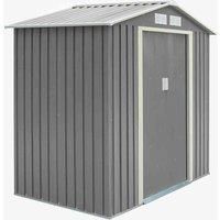Rowlinson Trentvale 6X4 Metal Apex Shed Light Grey With Assembly