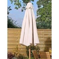 Rowlinson Ashdown Wooden Parasol Outdoor Garden Sun Shade Umbrella 3m Natural