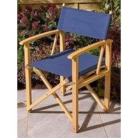 Rowlinson Ascot Folding Director's Chair - Midnight Blue Brown 87cm H X 53.5cm W X 52.5cm D