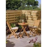 Rowlinson Ashdown Folding Bistro Set with Cushions, Brown