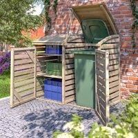 Rowlinson Wooden Wheelie Bin & Recycling Box Store Tidy Garden Storage Timber