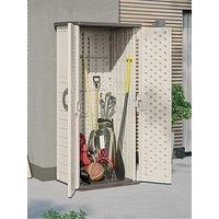 Rowlinson Suncast Mannington Tall Garden Storage Cabinet Box Unit Vanilla