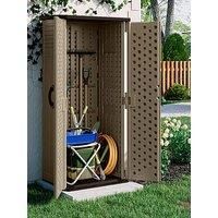 Rowlinson Suncast Aston Tall Garden Storage Cabinet Box Unit Sand