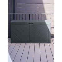 Rowlinson Suncast Colorado 507L Garden Storage Cushion Box Seat Cyberspace Grey