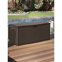 Rowlinson Suncast Minnesota 469L Garden Storage Cushion Box Seat Chest Java Brow