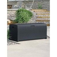 Rowlinson Suncast Missouri 276L Garden Storage Cushion Box Seat Chest Cyberspace