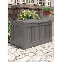 Rowlinson Suncast Carolina 189L Garden Storage Cushion Box Seat Chest Stone Grey