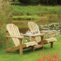 Rowlinson Softwood Garden Chairs with Adjoining Table