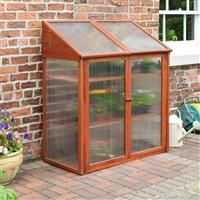 Rowlinson Hardwood Wooden Mini Greenhouse Garden Growhouse & Shelves