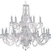 Hale Georgian Style 18 Light Chrome Finish Crystal Chandelier Twist Glass Arms