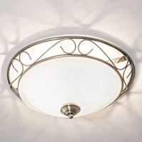 Searchlight 6436 'Flush' Frosted Glass Antique Brass Dome Ceiling Light