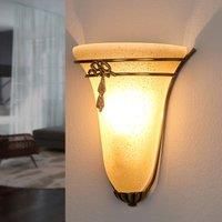 Bronze Decorative Indoor Wall Mounted Light With Oval Scavo Frosted Glass Shade