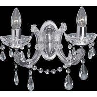 Searchlight Marie Therese Wall Light Chrome Finish Clear Crystal