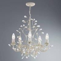 5 Light Chandelier in Cream & Gold - Almadite