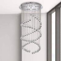 Searchlight 8843CC Hallway Chrome 5 Light Multi-Drop Pendant Crystal Balls