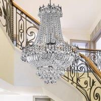 Versailles Chrome 9 Light Chandelier Trimmed with Crystal Glass Chains
