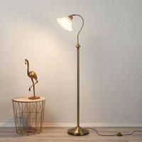 Searchlight Bjane floor lamp, antique brass