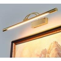 68cm Polished Brass Finish Tube Wall Fitting Picture Light with Adjustable Head