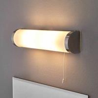 2 Lights Chrome Finish Bathroom Wall Fitting Light with Opal Tube Glass Shade