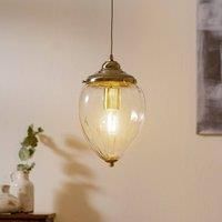 Antique Brass Finish Ceiling Fitting Pendant Chandelier Light with Ribbed Glass