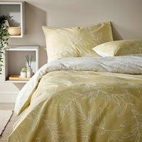 Vantona Linear Leaves Quilt Cover Set Double, Multi