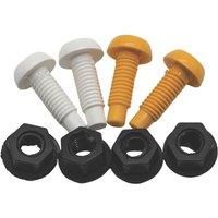 Pearl Automotive Slotted Yellow/White Number Plate Nylon Screws & Nuts 4 Piece Set (232YY)