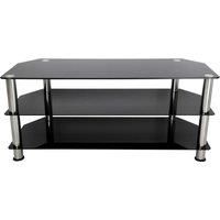 TV Stand Modern Black Glass Unit up to 55" inch HD LCD LED Curved TVs - 114cm