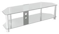 AVF SDC1400 Shaped Universal Clear & Chrome TV Stand For Up To 65"