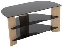 AVF Up To 42 Inch TV Stand - Black Glass and Oak Effect