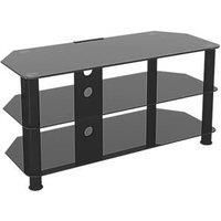 AVF Universal Black Glass and Black Legs TV Stand For up to 50 inch TVs