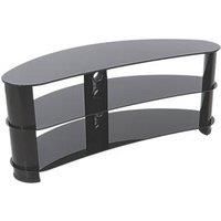 AVF Jelly Bean 120cm Black Glass Curved TV Stand