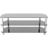 AVF 'SDC1250' Classic SDC Glass TV Stand in Black Glass Shelves & Chrome Legs , Max TV Weight 45kg, for TVs 39" 40" 42" 45" 47" 50" 55" 60"