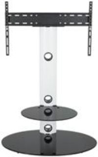 Avf Lugano Oval 800 Tv Stand - White/Black - Fits Up To 65 Inch