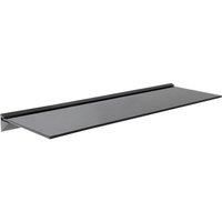 AVF Black Glass Floating Shelf - S1800BB - Wall Mounted Glass Shelf With Aluminium Profile, Max 20kg - Lounge, Kitchen, Bathroom, Bedroom (80cm)