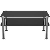 AVF SDCT8060 Coffee Table - Black Glass and Chrome Legs