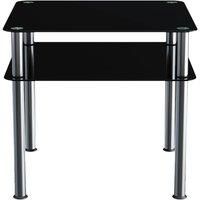 AVF SDCT6060 Lamp Table - Black Glass and Chrome Legs