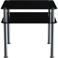 AVF SDCT6060 Lamp Table - Black Glass and Chrome Legs