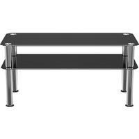 AVF SDCT8040 Small Coffee Table - Black Glass and Chrome Legs