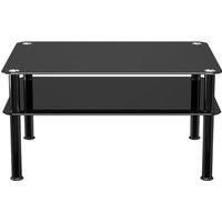 AVF SDCT8060BB Coffee Table - Black Glass and Black Legs