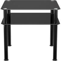 AVF SDCT6060BB Lamp Table - Black Glass and Black Legs