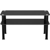 AVF SDCT8040 Small Coffee Table - Black Glass and Black Legs