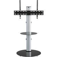 Avf Eno Oval 600 Pedestal Tv Stand  Silver/Black  Fits Up To 55 Inch Tv