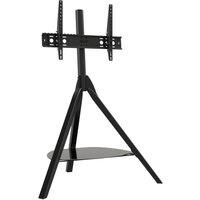 AVF Hoxton TV Stand, Tripod TV Stand, Black Legs Black Glass Shelf, TVs 32" to 70"