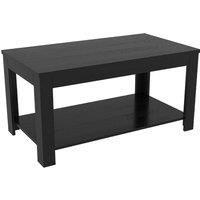 AVF Calibre Coffee Table Black - Black Oak Effect Coffee Side Table with Shelf. Perfect for Living room, Lounge, Bedroom. 90cm x 50cm x 44.7cm high
