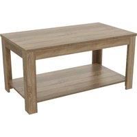 AVF Calibre Coffee Table - Rustic Sawn Oak Effect Coffee Side Table with Shelf. Perfect for Living room, Lounge, Bedroom. 50cm x 50cm x 44.7cm high (Sawn Oak)