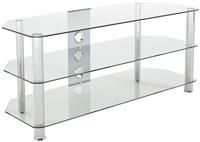 AVF Clear Glass Up to 55 Inch TV Stand - Silver