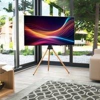 AVF Tripod TV Stand Unit - AVF Camden Three Leg Wooden Floor Stand for TVs Up to 65" & 30kg - Light Wood - Universal VESA - With Swivel
